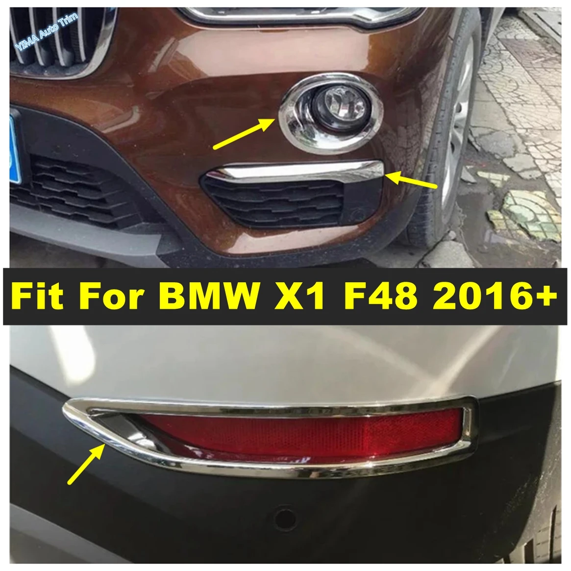 Car Front / Rear Fog Lights Lamp Decoration Frame Cover Trim Fit For BMW X1 F48 2016 - 2019 ABS Chrome Style External Acessories
Car Front / Rear Fog Lights Lamp Decoration Frame Cover Trim Fit For BMW X1 F48 2016 - 2019 ABS Chrome Style External Acessories