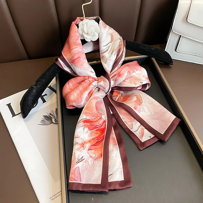 100% Mulberry SILK Small Long Neck Scarfs For Women Bright Pink Printing Women Party Scarf Colorfast Female Silk Neckerchiefs
100% Mulberry SILK Small Long Neck Scarfs For Women Bright Pink Printing Women Party Scarf Colorfast Female Silk Neckerchiefs