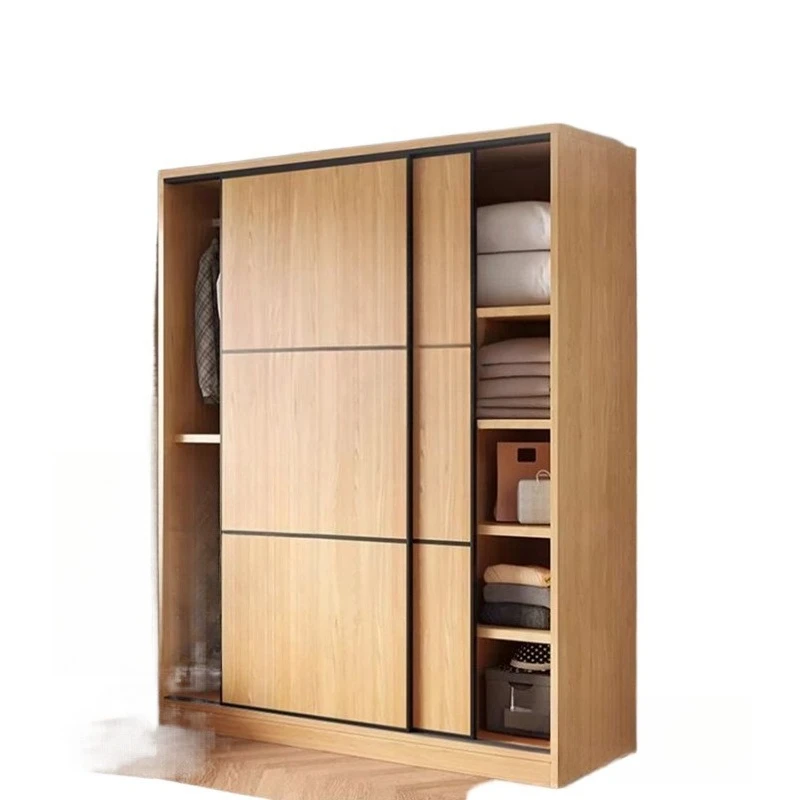 Solid wood wardrobe household bedroom small apartment sliding door storage rental room
Solid wood wardrobe household bedroom small apartment sliding door storage rental room