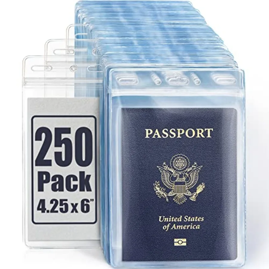 USA Passport and Card Holders Clear, 4x6 inch, 2 Pack,Extra Large (XXL) ID Name Badge Holder, Waterproof Vertical Plastic Card
USA Passport and Card Holders Clear, 4x6 inch, 2 Pack,Extra Large (XXL) ID Name Badge Holder, Waterproof Vertical Plastic Card