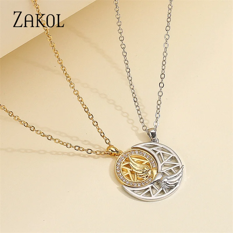 ZAKOL 2023 New Fashion Couple Matching Necklace Sun Moon Necklaces for Lovers Heart Paired Pendant Jewelry Chain Choker
ZAKOL 2023 New Fashion Couple Matching Necklace Sun Moon Necklaces for Lovers Heart Paired Pendant Jewelry Chain Choker