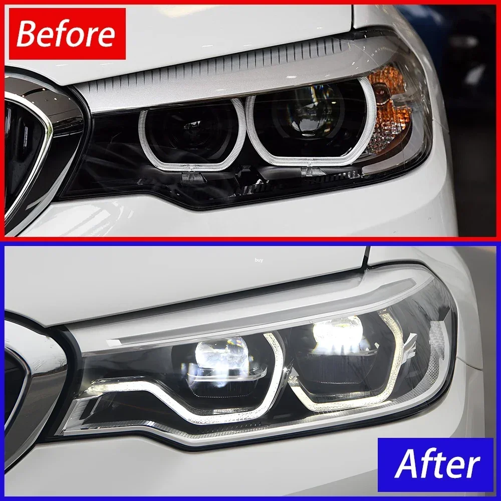 Автомобильные фары в сборе для BMW 5 серии G30 G38 2018-2020: Обновленные светодиодные проекционные линзы высокой конфигурации, аксессуары для автоосвещения
Автомобильные фары в сборе для BMW 5 серии G30 G38 2018-2020: Обновленные светодиодные проекционные линзы высокой конфигурации, аксессуары для автоосвещения