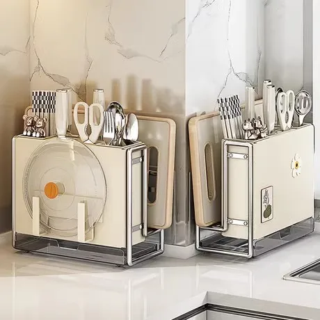Multifunctional Kitchen Knife Holder Rack Storage Shelf Home Use Chopsticks Cage Rack Cutting Board Storage Organizer
Multifunctional Kitchen Knife Holder Rack Storage Shelf Home Use Chopsticks Cage Rack Cutting Board Storage Organizer