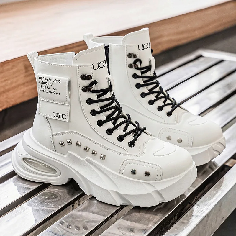 High Quality Men's Chunky Combat Boots Punk Rivet High Top Zipper Work Boots Streetwear Platform Shoes for Men Zapatos De Hombre
High Quality Men's Chunky Combat Boots Punk Rivet High Top Zipper Work Boots Streetwear Platform Shoes for Men Zapatos De Hombre