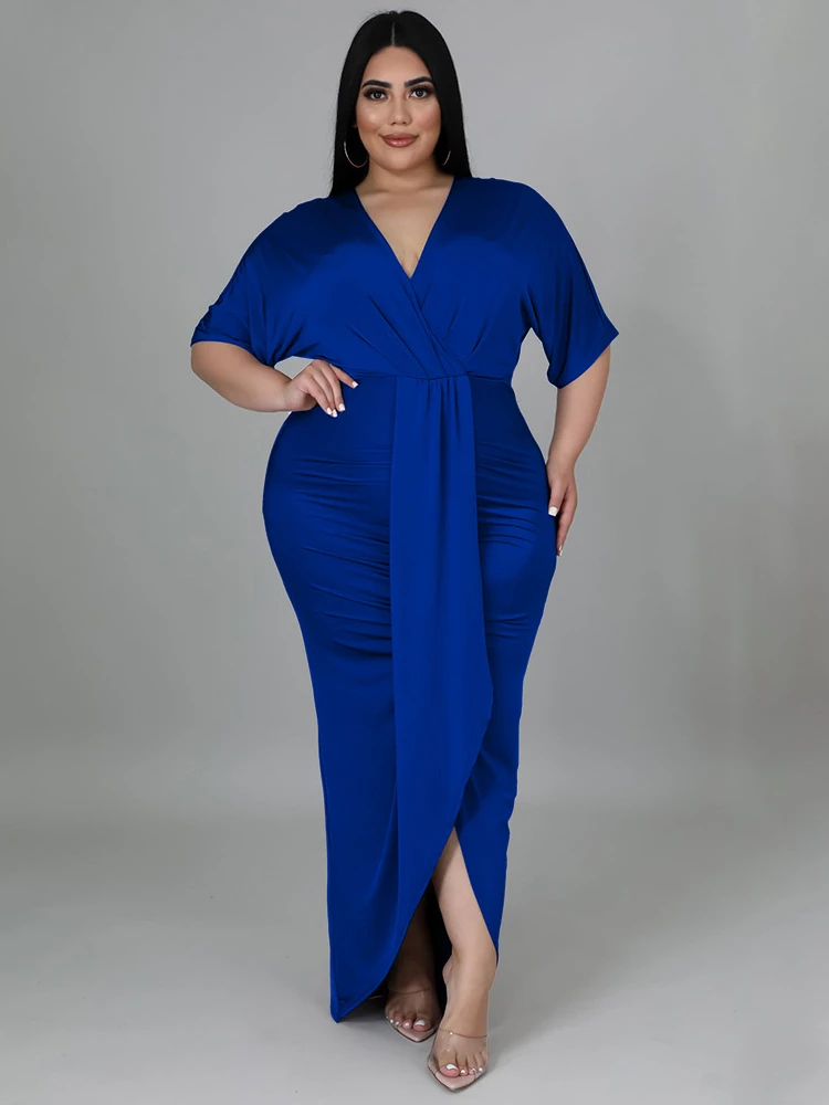 V Neck Dresses for Women Plus Size 4XL Short Sleeve High Waist Sexy Slit Office Lady Evening Cocktial Party Gowns Outfits 2023
V Neck Dresses for Women Plus Size 4XL Short Sleeve High Waist Sexy Slit Office Lady Evening Cocktial Party Gowns Outfits 2023