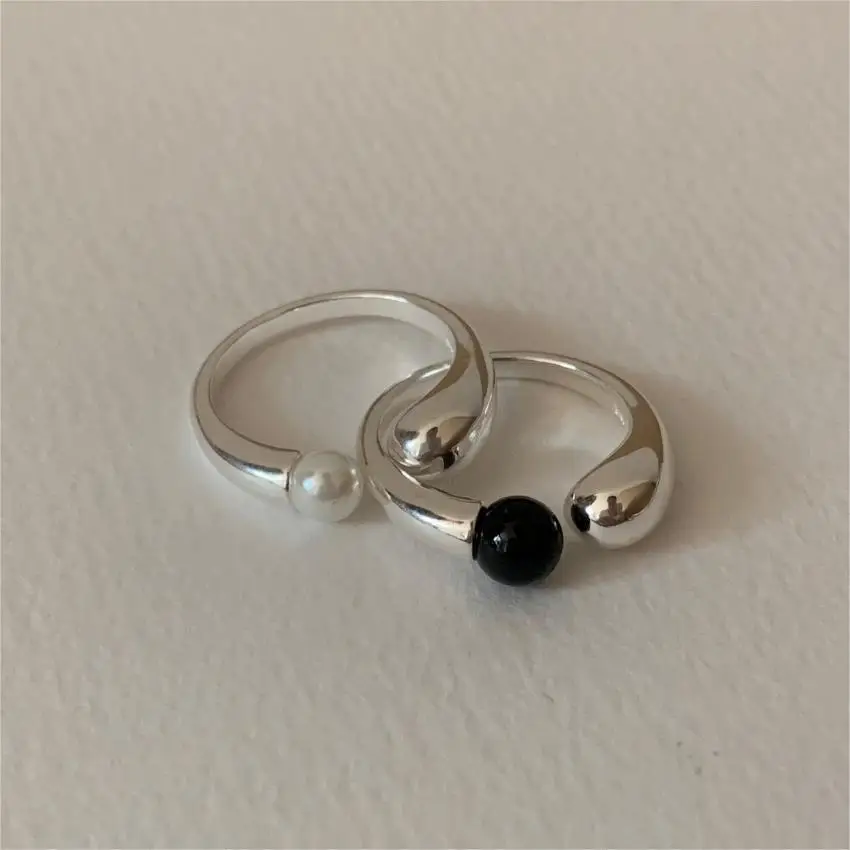 925 Sterling Silver Black White Pearl Open Rings For Women Ladies Girl Elegant Luxury Jewelry Accessories Wholesale Jewellery
925 Sterling Silver Black White Pearl Open Rings For Women Ladies Girl Elegant Luxury Jewelry Accessories Wholesale Jewellery