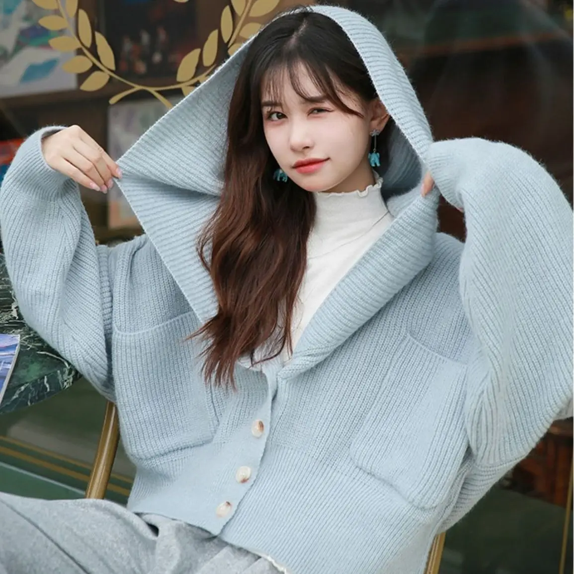 Women's New Short Hooded Cardigan 2026 Spring Autumn Lazy Solid Color Sweater Coats Female Long Sleeve Knit Jackets U293
Women's New Short Hooded Cardigan 2026 Spring Autumn Lazy Solid Color Sweater Coats Female Long Sleeve Knit Jackets U293