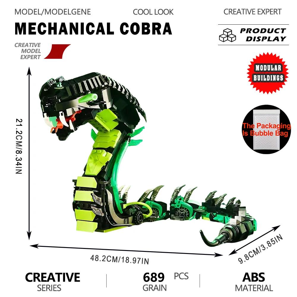 Mechanical Cobra Difficult To Assembly Building Blocks Exquisite Animal Bricks Model Desktop Ornament Toy For Display Decor
Mechanical Cobra Difficult To Assembly Building Blocks Exquisite Animal Bricks Model Desktop Ornament Toy For Display Decor