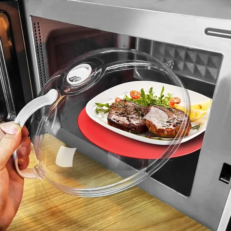 Microwave Food Splash Guard High Temperature Resistant Food Heating Cover with Steam Vent and Handle Transparent Plate Cover
Microwave Food Splash Guard High Temperature Resistant Food Heating Cover with Steam Vent and Handle Transparent Plate Cover