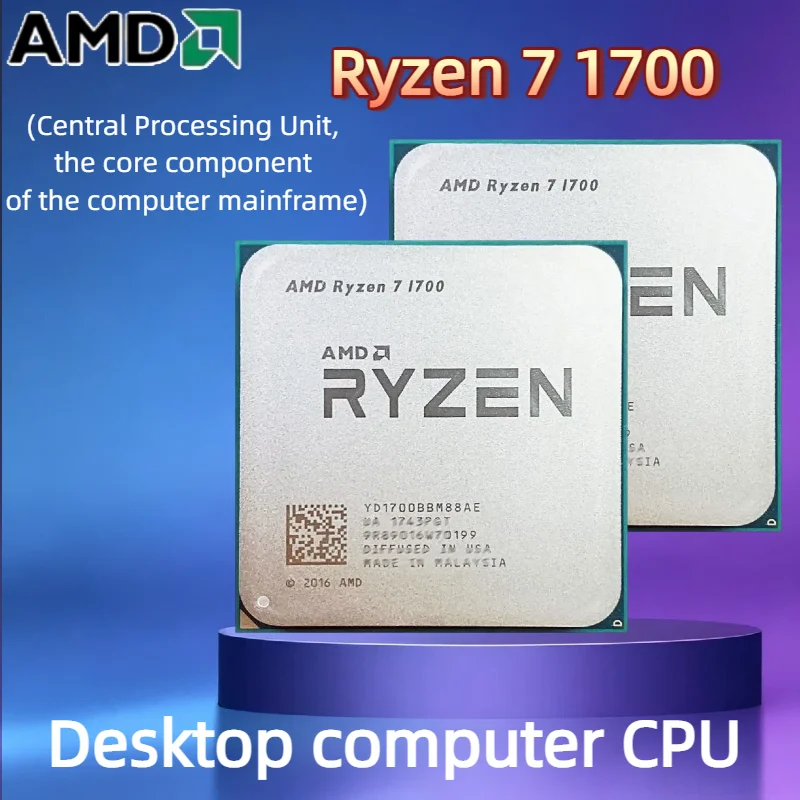 AMD Ryzen 7 1700 Eight-Core Sixteen-Thread 3.0 GHz 65W YD1700BBM88AE Socket AM4 CPU Processor
AMD Ryzen 7 1700 Eight-Core Sixteen-Thread 3.0 GHz 65W YD1700BBM88AE Socket AM4 CPU Processor
