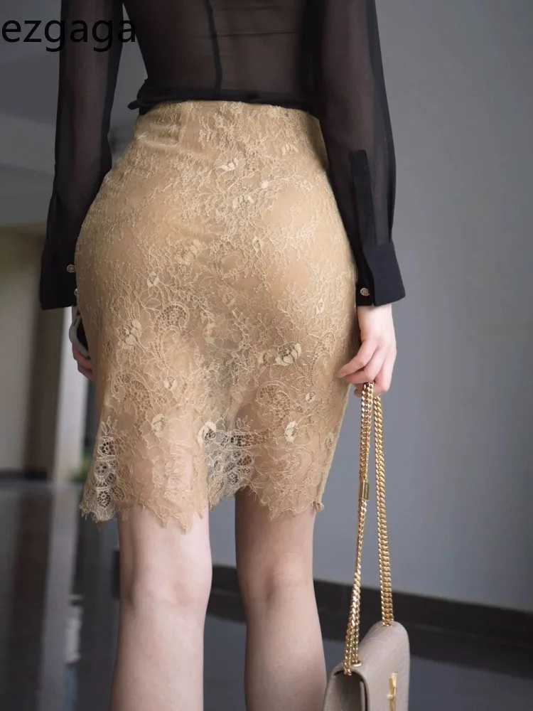 Ezgaga Skirts Women Sexy Elegant Slim Stretch Lace Patchwork High Waist Vintage Fashion Temperament Skirt Ladies Clubwear
Ezgaga Skirts Women Sexy Elegant Slim Stretch Lace Patchwork High Waist Vintage Fashion Temperament Skirt Ladies Clubwear