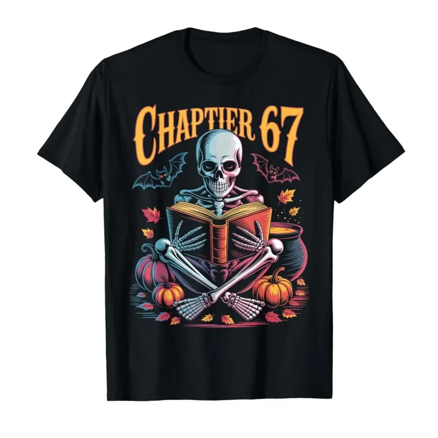 Chapter 67 Skeleton Reading Book Fall Halloween Birthday Graphic Tee Cotton T-Shirt for Men Women
Chapter 67 Skeleton Reading Book Fall Halloween Birthday Graphic Tee Cotton T-Shirt for Men Women