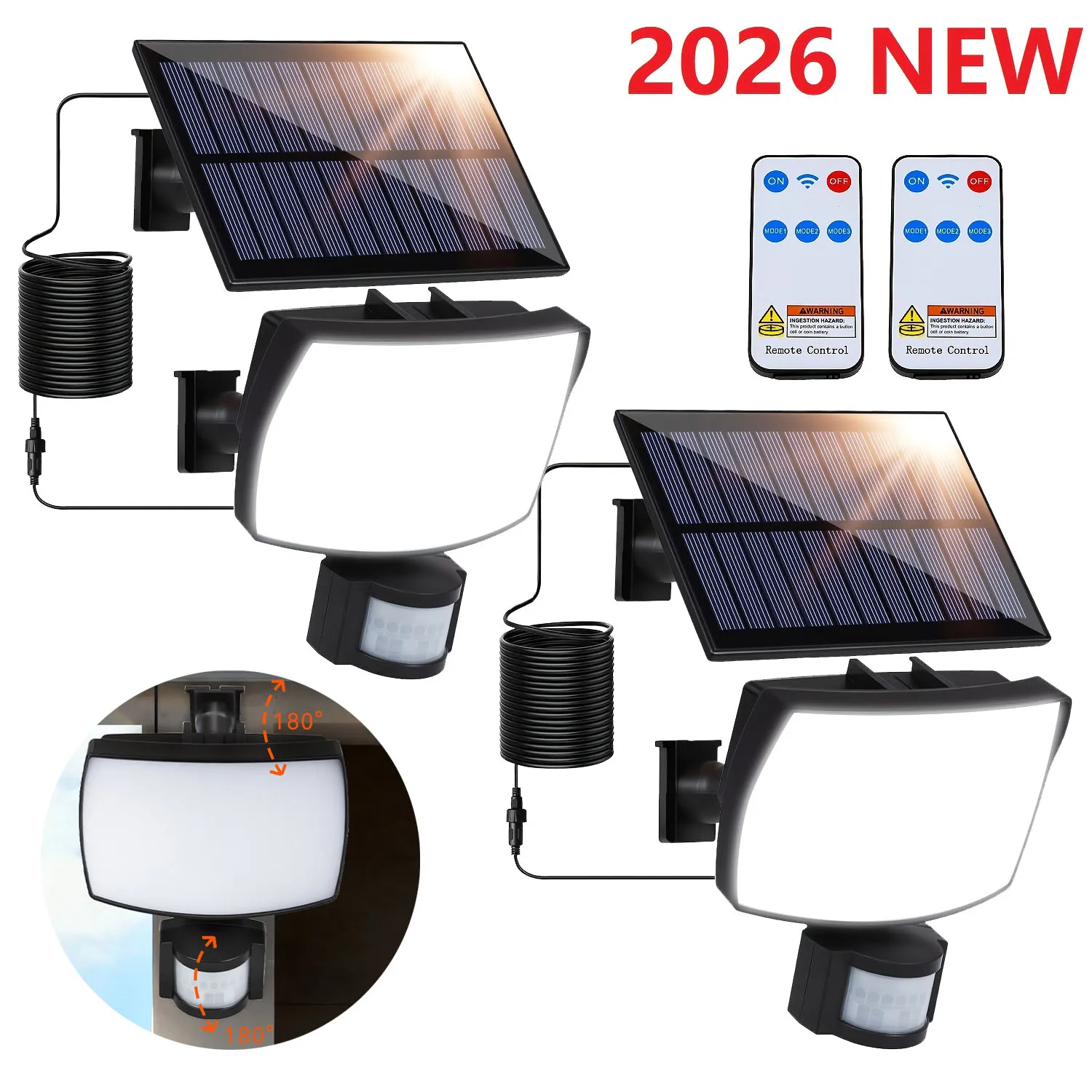 2026 New Solar Motion Sensor Street Lamp-2PCS, Outdoor Solar Motion Sensor Security Lamp 3 Modes IP65 Waterproof for Garden Yard
2026 New Solar Motion Sensor Street Lamp-2PCS, Outdoor Solar Motion Sensor Security Lamp 3 Modes IP65 Waterproof for Garden Yard