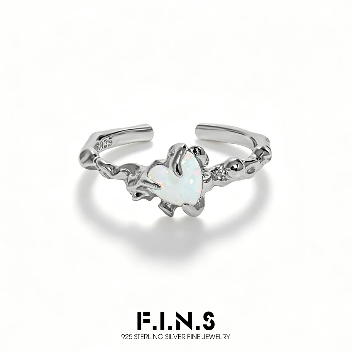 F.I.N.S Korean Style Irregular S925 Sterling Silver Open Ring For Women Chic Small Heart Opal Adjustable Finger Fine Jewelry
F.I.N.S Korean Style Irregular S925 Sterling Silver Open Ring For Women Chic Small Heart Opal Adjustable Finger Fine Jewelry
