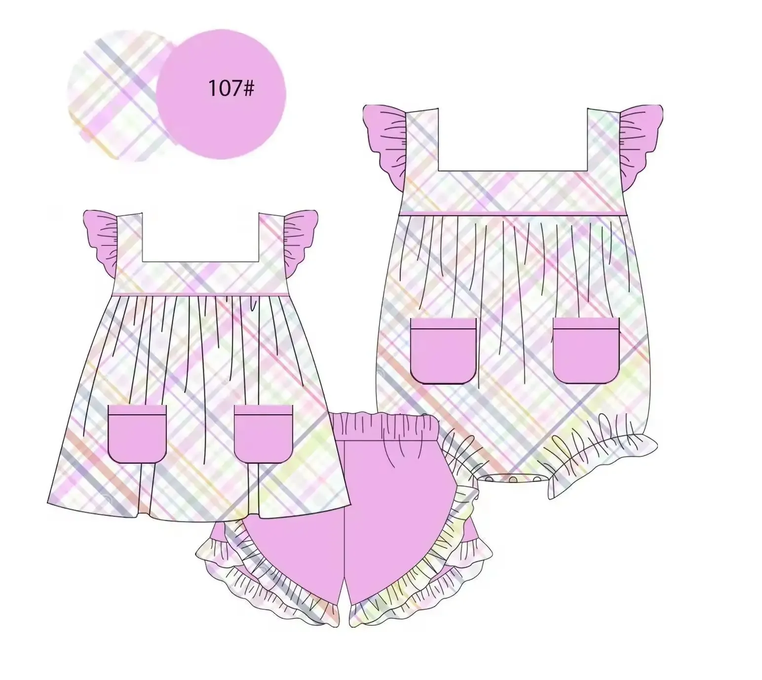 New summer boutique girls series pearl plaid printed pocket shorts lace girls set baby romper
New summer boutique girls series pearl plaid printed pocket shorts lace girls set baby romper