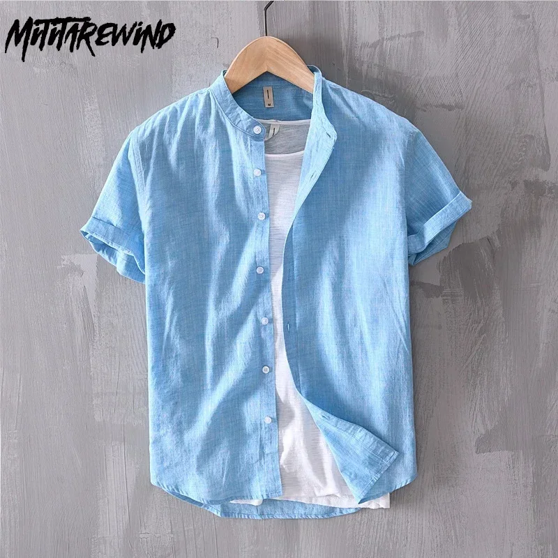 Летние мужские рубашки с коротким рукавом, пляжная рубашка в стиле Харадзюку, повседневная рубашка из чистого хлопка на пуговицах, рубашка с воротником-стойкой, простой универсальный топ
Летние мужские рубашки с коротким рукавом, пляжная рубашка в стиле Харадзюку, повседневная рубашка из чистого хлопка на пуговицах, рубашка с воротником-стойкой, простой универсальный топ