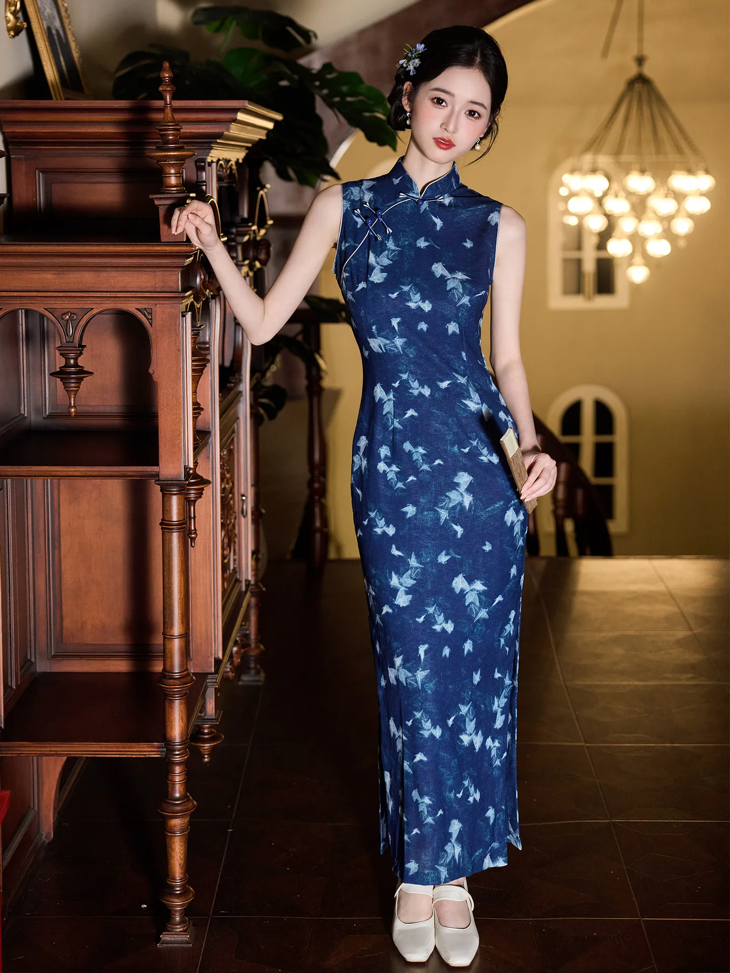 Blue Svel Young Sle 2025 New Summer Improved Ele Dr for Girls Breathable Long Qipao Daily Wear
Blue Svel Young Sle 2025 New Summer Improved Ele Dr for Girls Breathable Long Qipao Daily Wear