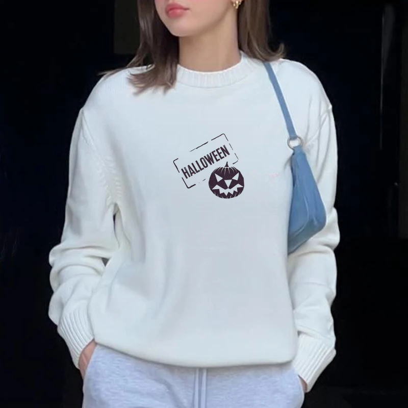 Y2K Women's Sweater Clothing Vintage Knitted Halloween Letter Pumpkin Pattern Sweater Jumper Round Neck Harajuku Long Sleeve Top
Y2K Women's Sweater Clothing Vintage Knitted Halloween Letter Pumpkin Pattern Sweater Jumper Round Neck Harajuku Long Sleeve Top