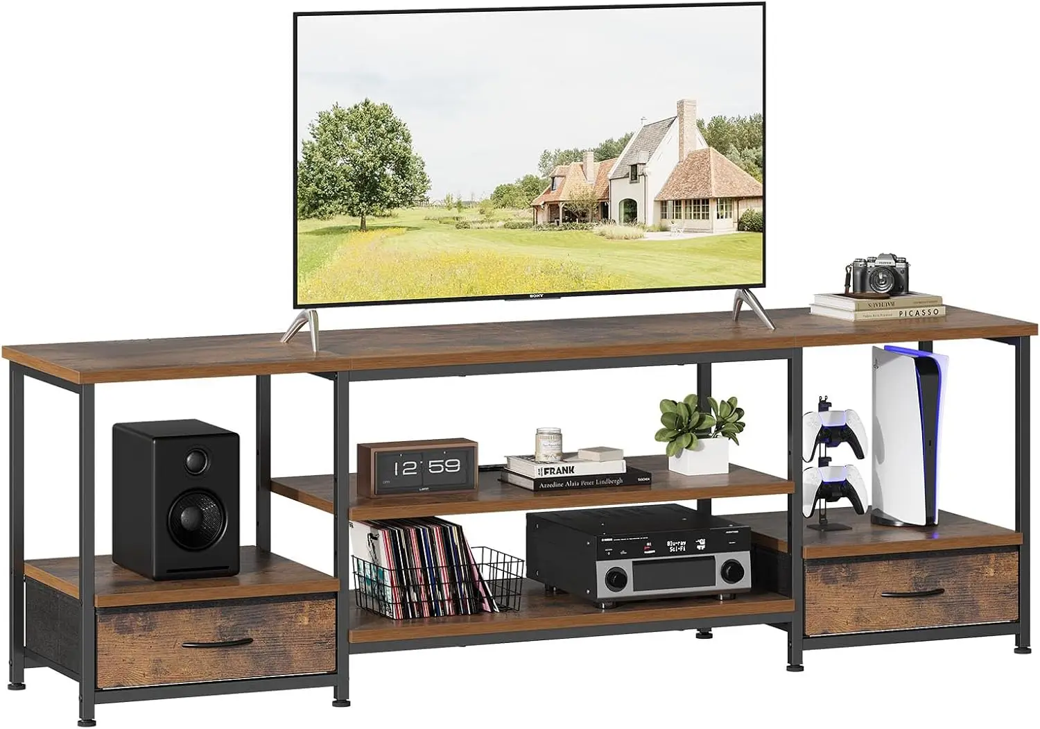 63 inch TV Stand with Charging Station, Media Console for Living Room, Rustic Brown
63 inch TV Stand with Charging Station, Media Console for Living Room, Rustic Brown