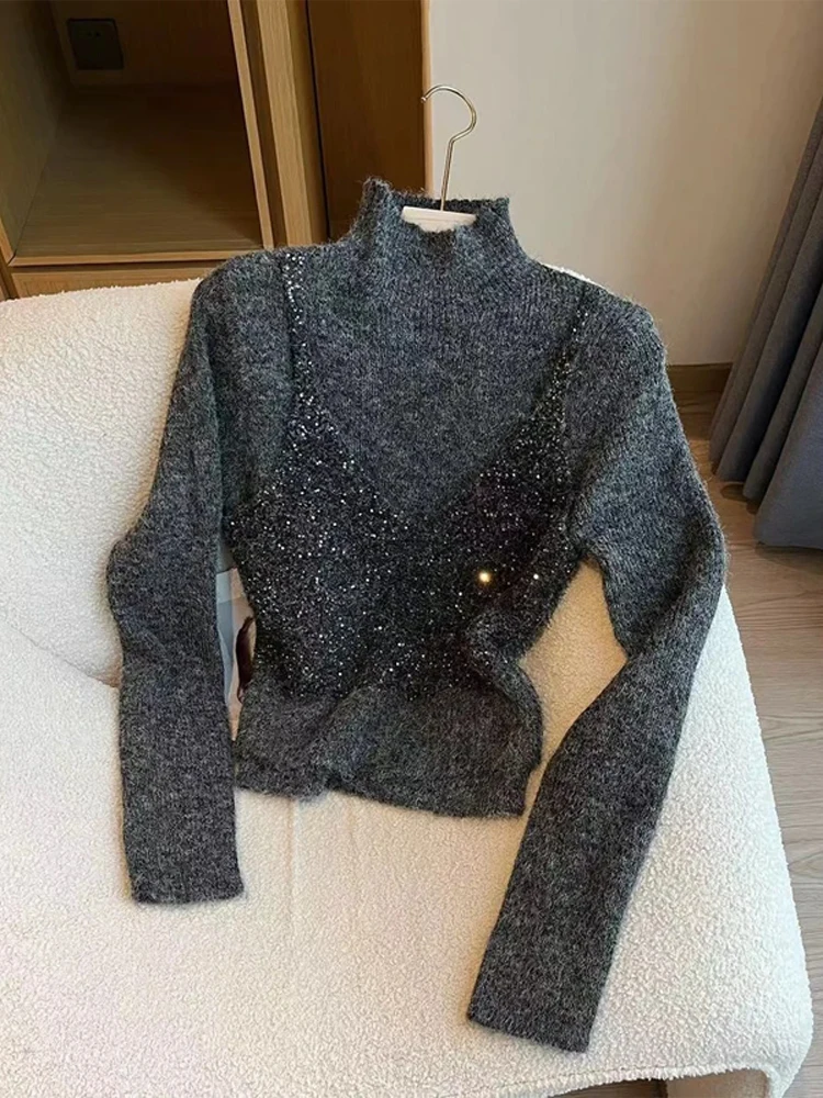 Женский трикотажный жилет с пайетками и эффектом двухслойности, весна-осень, утепленный дизайн, вязаный жилет с пэчворком, базовый топ
Женский трикотажный жилет с пайетками и эффектом двухслойности, весна-осень, утепленный дизайн, вязаный жилет с пэчворком, базовый топ