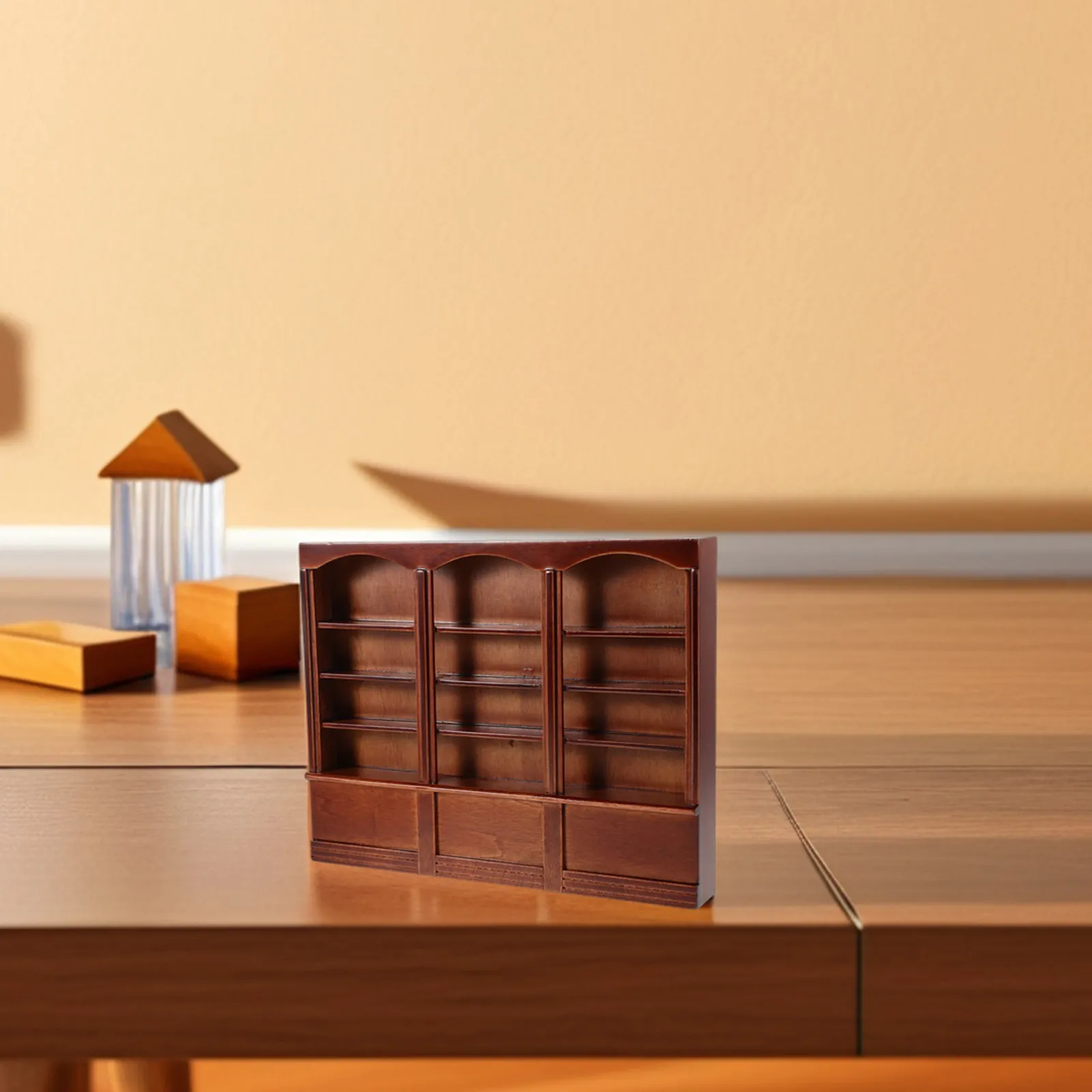 Miniature Bookshelf Dollhouse Cabinet Wooden Bookcase Display Shelf for Living Room Vintage Dollhouse Accessories
Miniature Bookshelf Dollhouse Cabinet Wooden Bookcase Display Shelf for Living Room Vintage Dollhouse Accessories
