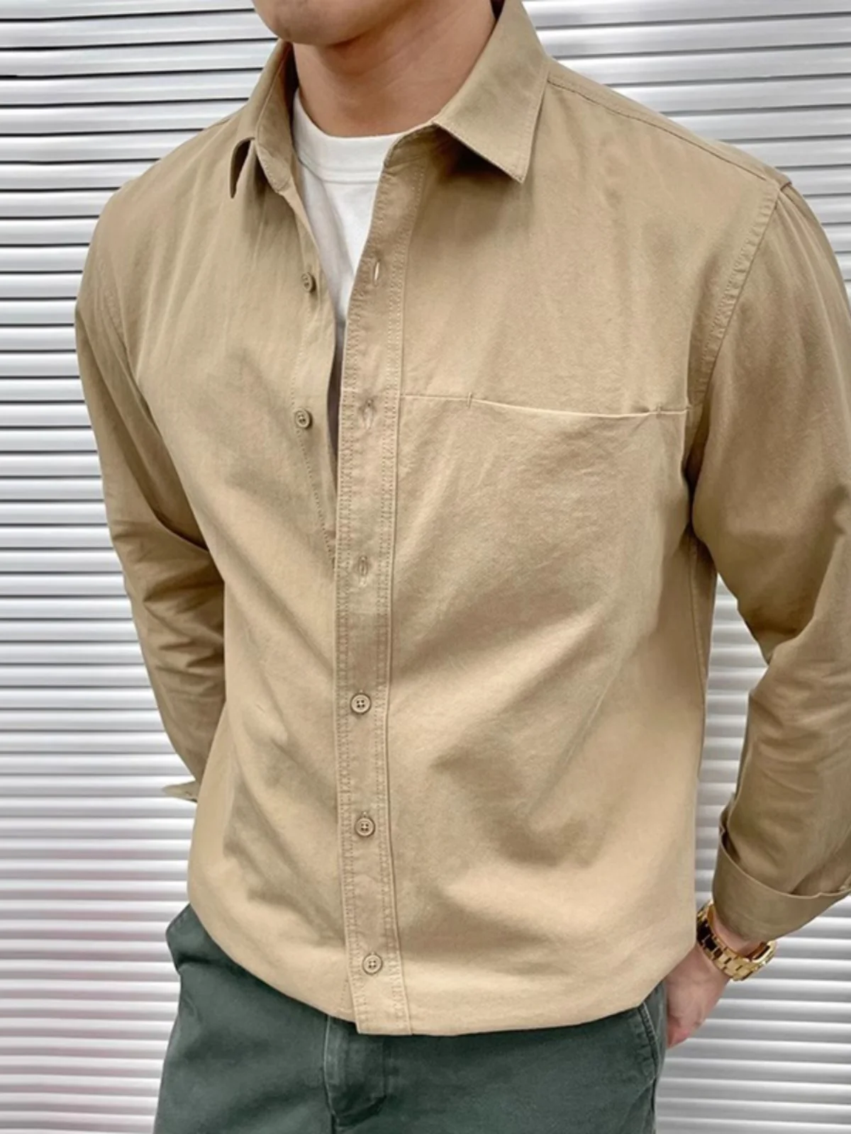 American Style Long Sleeve Loose Collar Men's Shirt Versatile Outerwear Base Layer High-End Feeling White Spring Autumn
American Style Long Sleeve Loose Collar Men's Shirt Versatile Outerwear Base Layer High-End Feeling White Spring Autumn