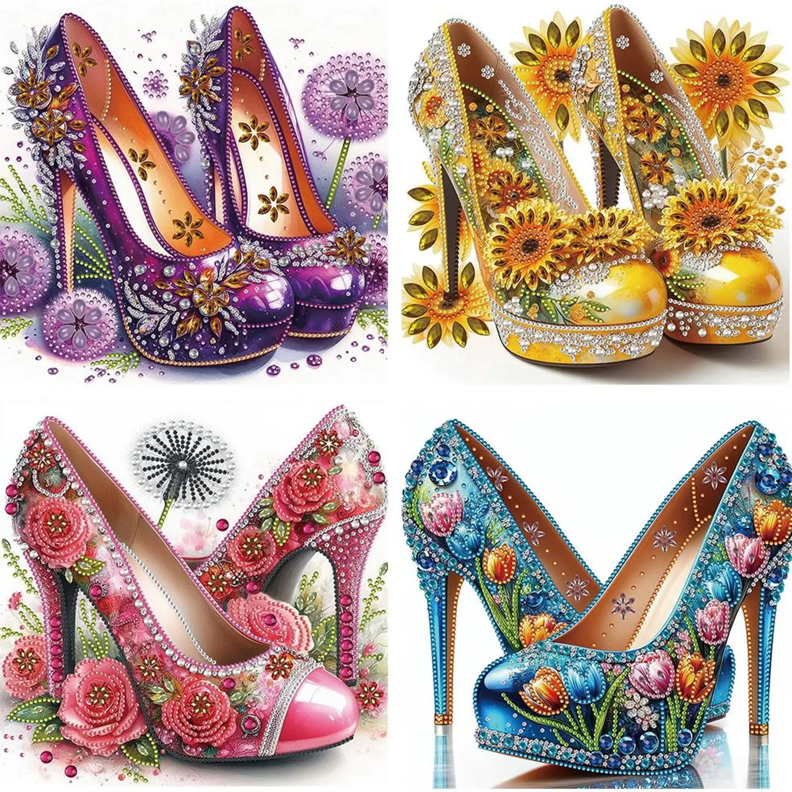 4PCS High Heel Special Shaped 5D DIY Partial Drill Diamond Art Kit for Adults Home Decor Crystal Diamond Art 11.81 X11.81inch
4PCS High Heel Special Shaped 5D DIY Partial Drill Diamond Art Kit for Adults Home Decor Crystal Diamond Art 11.81 X11.81inch