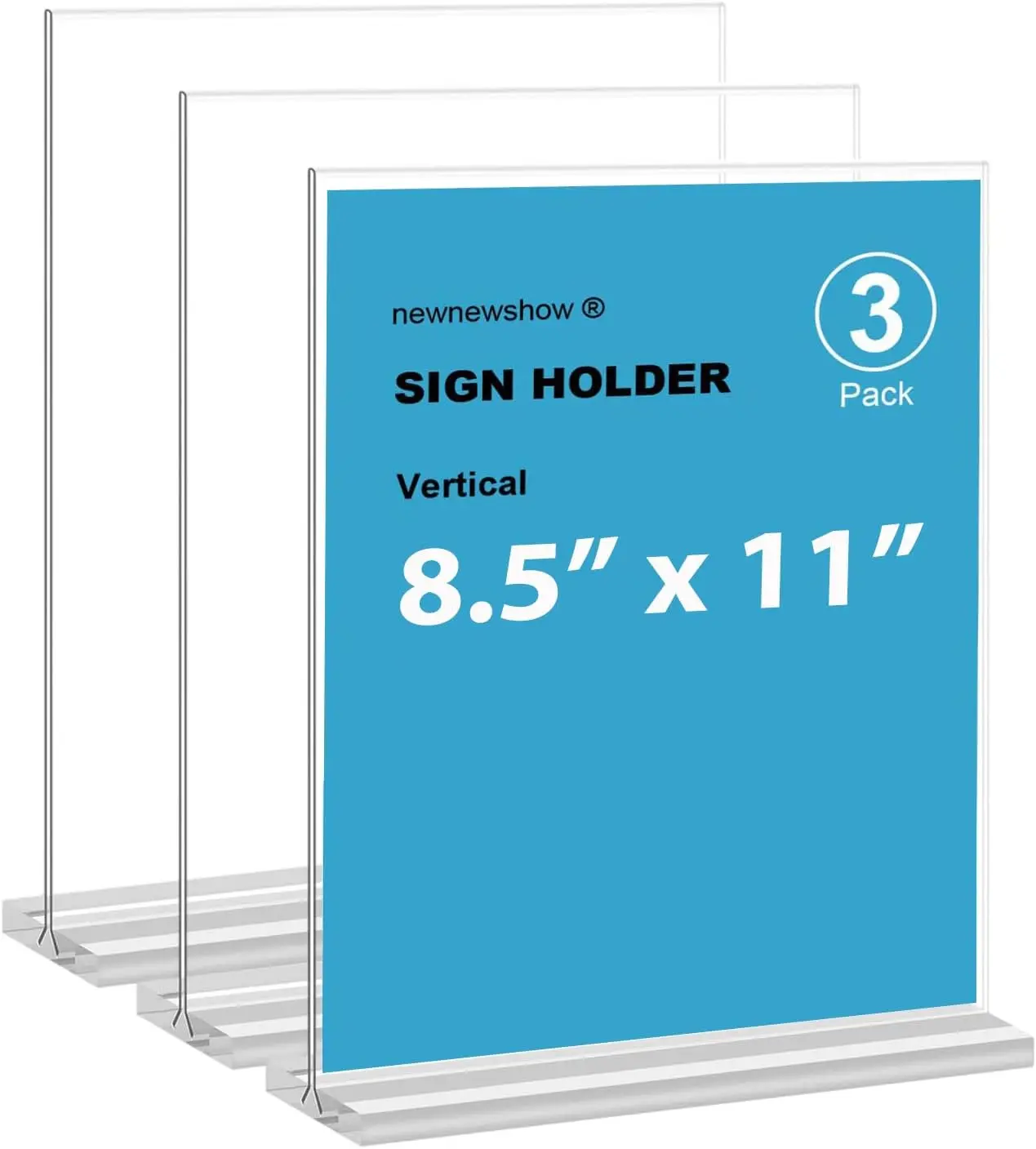 8.5x11 Acrylic Sign Holder 3 Pack, Double-Sided Vertical Display for Versatile Use
8.5x11 Acrylic Sign Holder 3 Pack, Double-Sided Vertical Display for Versatile Use