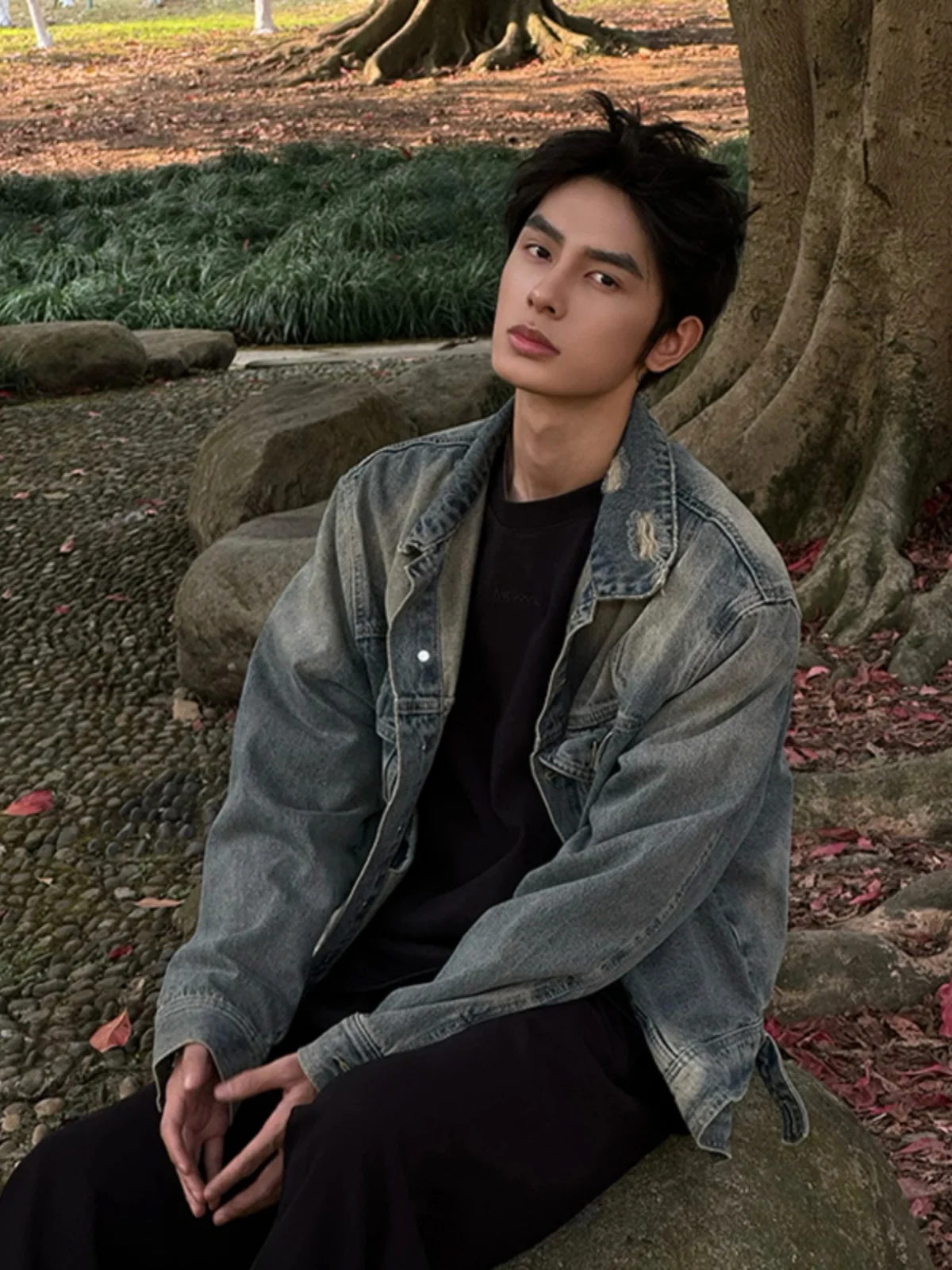 Waed Vintage Men's Denim Jaet Autumn Winter American Retro Workwear Sle Long Sve Loose Fit Outerwear for Teens
Waed Vintage Men's Denim Jaet Autumn Winter American Retro Workwear Sle Long Sve Loose Fit Outerwear for Teens