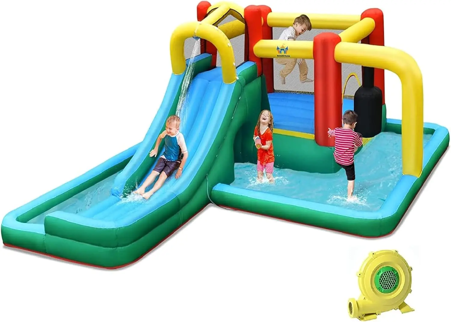 Outdoor Wet Dry Bouncy Water Slide Park with Hide-and-Seek Cave and Splash Pool, Inflatable Bounce House Combo for Kids and Big Kids, Blow Up Water Slides for Backyard Party Gifts
Outdoor Wet Dry Bouncy Water Slide Park with Hide-and-Seek Cave and Splash Pool, Inflatable Bounce House Combo for Kids and Big Kids, Blow Up Water Slides for Backyard Party Gifts