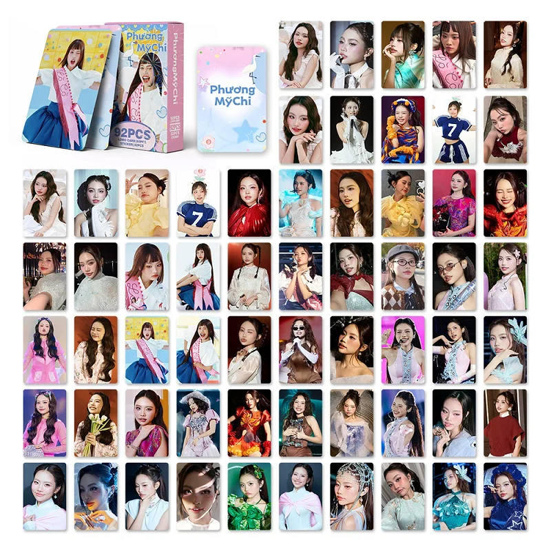 92Pcs/Set Phương Mỹ Chi Lomo Cards Vietnamese Idol Photo Cards with Bonus Stickers Fans Collection Gift
92Pcs/Set Phương Mỹ Chi Lomo Cards Vietnamese Idol Photo Cards with Bonus Stickers Fans Collection Gift