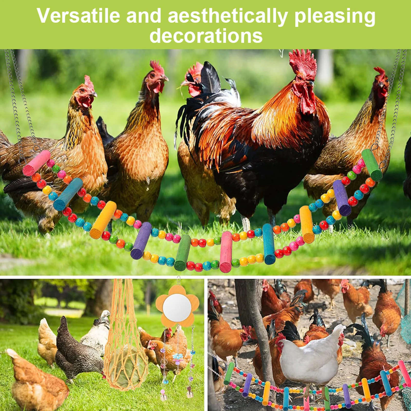 7PCS Chicken Toy Set with Wooden Hanging Feeder Hanging Feeder Bell Toys Parrot Playing Training Toys Rooster Hen Chick Toys
7PCS Chicken Toy Set with Wooden Hanging Feeder Hanging Feeder Bell Toys Parrot Playing Training Toys Rooster Hen Chick Toys