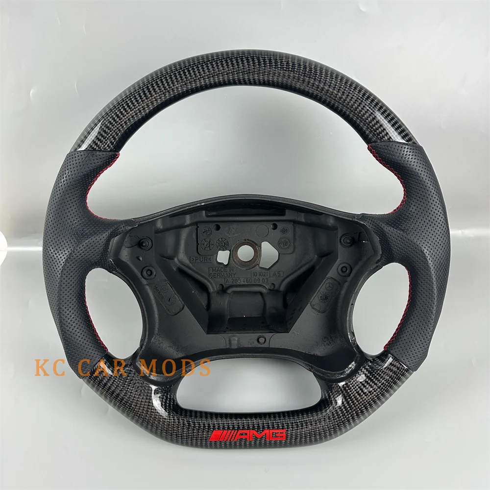 Customized Black Carbon Fiber Perforated Leather Steering Wheel for 2002 2003 2004 2005 Mercedes AMG
Customized Black Carbon Fiber Perforated Leather Steering Wheel for 2002 2003 2004 2005 Mercedes AMG