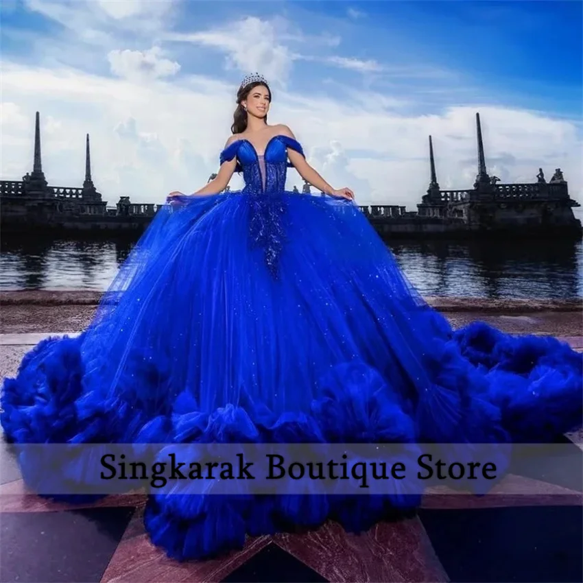 Royal Blue Princess Ball Gown Quinceañera Dresses 2025 Beads Crystal Tiered Ruffles Birthday Party Gown For 15th Customized
Royal Blue Princess Ball Gown Quinceañera Dresses 2025 Beads Crystal Tiered Ruffles Birthday Party Gown For 15th Customized