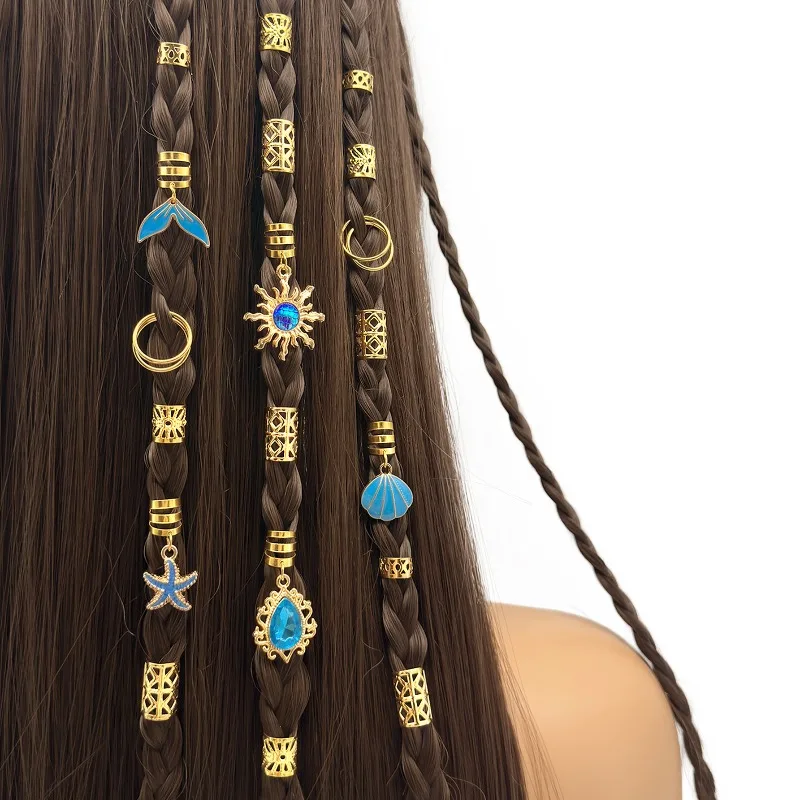 45 Pieces Ocean Theme Braid Hair Rings Blue Starfish Shell Mermaid Tail Rhinestone Hair Cuffs for Beach Vacation Party Accessory
45 Pieces Ocean Theme Braid Hair Rings Blue Starfish Shell Mermaid Tail Rhinestone Hair Cuffs for Beach Vacation Party Accessory