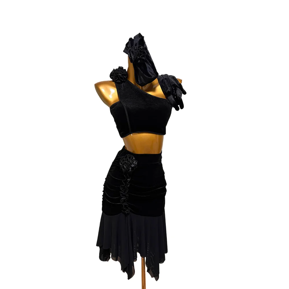 Latin Dance Stage Suede Inclined Shoulder Short Top Pleated Mesh Skirt Latin Dance Clothes Performance Clothes Practice Clothes
Latin Dance Stage Suede Inclined Shoulder Short Top Pleated Mesh Skirt Latin Dance Clothes Performance Clothes Practice Clothes