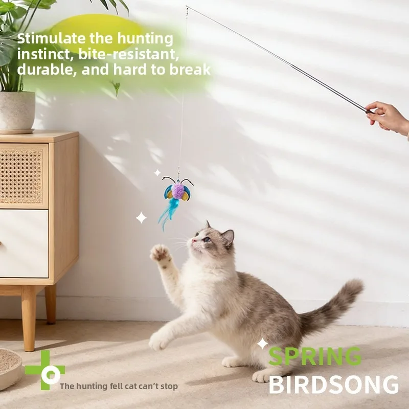 Retractable Cat Wand with Realistic Feather Insects, Catnip Filling, Adjustable 20-120cm, Durable & Safe Interactive Toy
Retractable Cat Wand with Realistic Feather Insects, Catnip Filling, Adjustable 20-120cm, Durable & Safe Interactive Toy