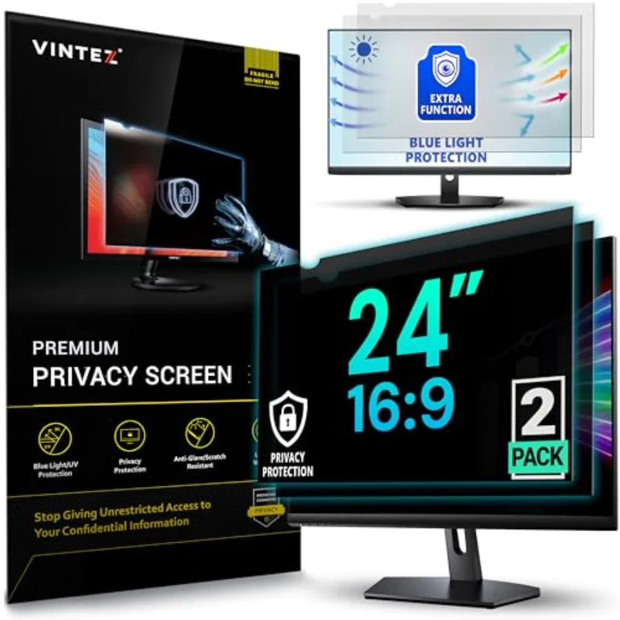 Computer monitor and laptop privacy screen protector, PET material, blue, anti-glare and blue light filtering for eye protectio
Computer monitor and laptop privacy screen protector, PET material, blue, anti-glare and blue light filtering for eye protectio