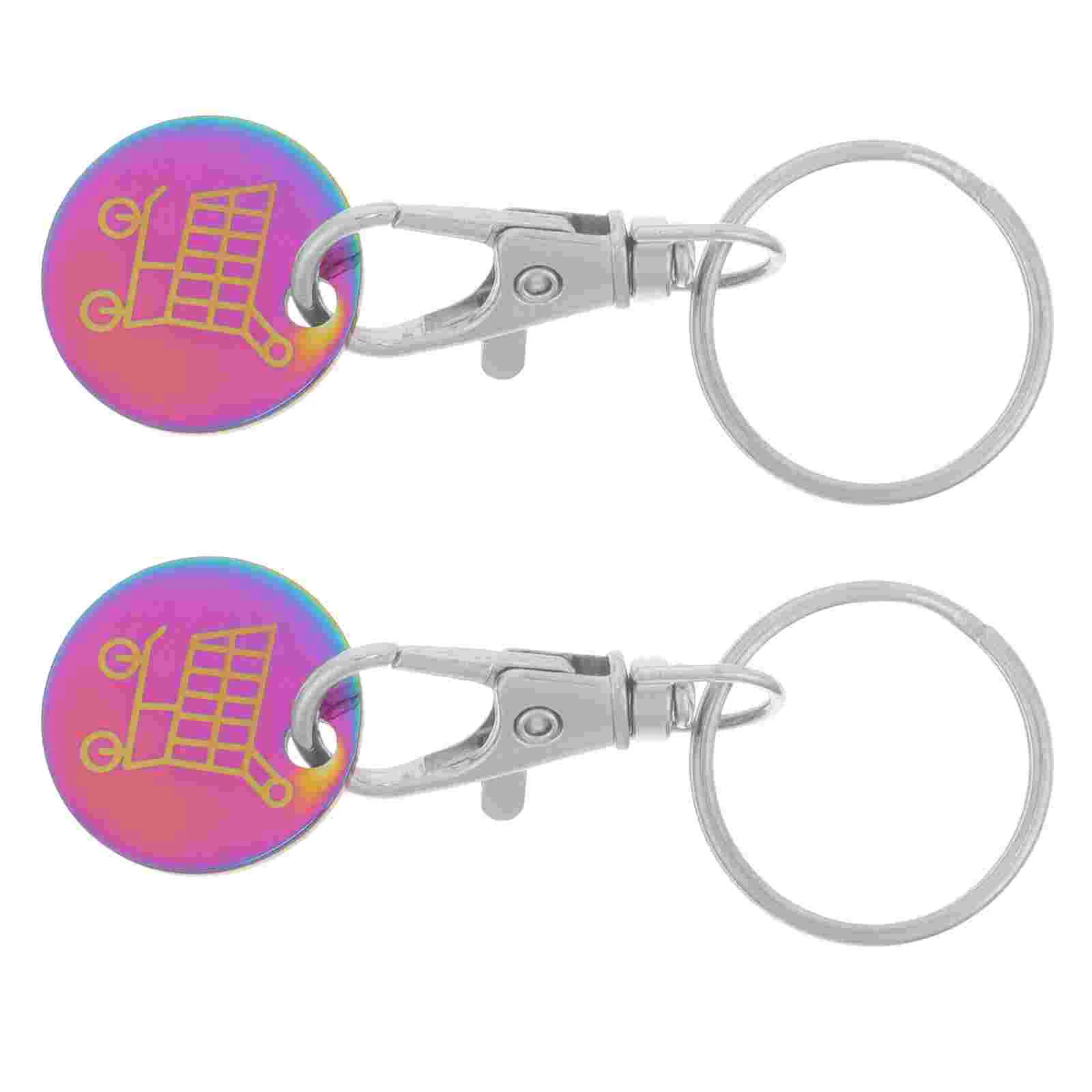 2 Pcs Decorate Token Keychain Portable Shopping Cart Trolley Titanium Steel Rings
2 Pcs Decorate Token Keychain Portable Shopping Cart Trolley Titanium Steel Rings