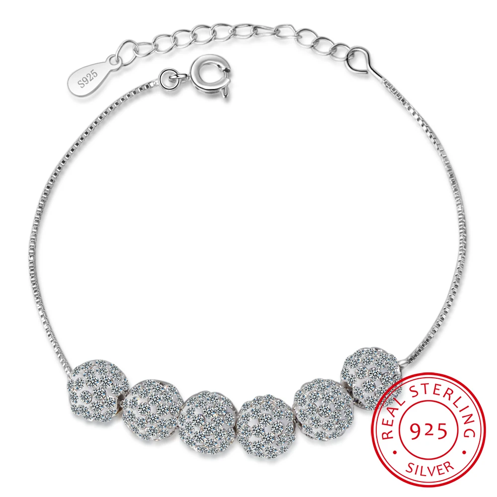 6 Pcs Crystal Beads Lucky Bracelet For Women Gift Luxury 925 Sterling Silver Chain Rhinestone Ball Bracelet Pulseira S-b228
6 Pcs Crystal Beads Lucky Bracelet For Women Gift Luxury 925 Sterling Silver Chain Rhinestone Ball Bracelet Pulseira S-b228