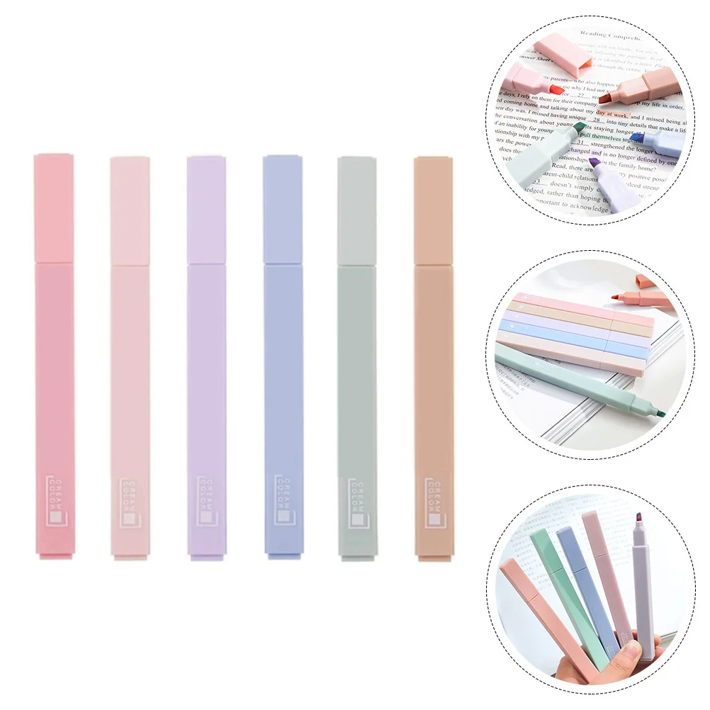 6pcs Colorful Highlighter Pens Large Capacity Fast Drying Smooth Writing Plastic Markers For Office School Study Note Taking
6pcs Colorful Highlighter Pens Large Capacity Fast Drying Smooth Writing Plastic Markers For Office School Study Note Taking