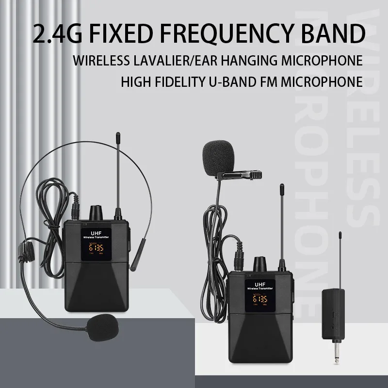 Wireless Lavalier Microphon Headset Mic with Transmitter Receiver LED Display Bodypack Transmitter for Teaching Live Performance
Wireless Lavalier Microphon Headset Mic with Transmitter Receiver LED Display Bodypack Transmitter for Teaching Live Performance