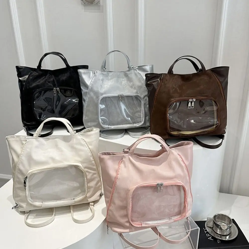 Creative Student Tote Bag Clear Front Pocket Dual-use Women's Fashion Backpack PU Leather Y2K Elegant Shoulder Bag Travel
Creative Student Tote Bag Clear Front Pocket Dual-use Women's Fashion Backpack PU Leather Y2K Elegant Shoulder Bag Travel
