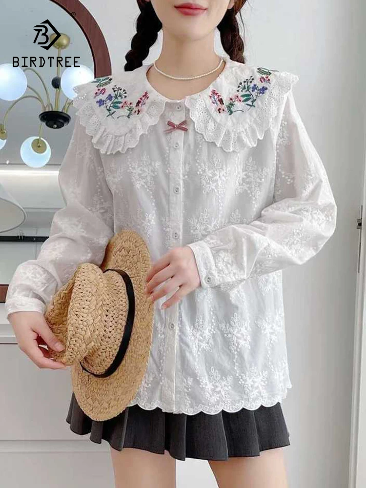 Новая осенняя хлопковая рубашка с длинными рукавами 2025, женская свободная блузка с воротником Питера Пэна и вышивкой, Mori Girl Age Reduction T59925CC
Новая осенняя хлопковая рубашка с длинными рукавами 2025, женская свободная блузка с воротником Питера Пэна и вышивкой, Mori Girl Age Reduction T59925CC