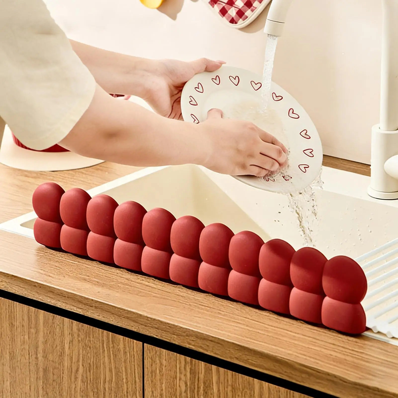 Kitchen Sink Splash Guard Silicone Absorbent Protector With Strong Suction Cups Kitchen Faucet Splash Guard For Cooking