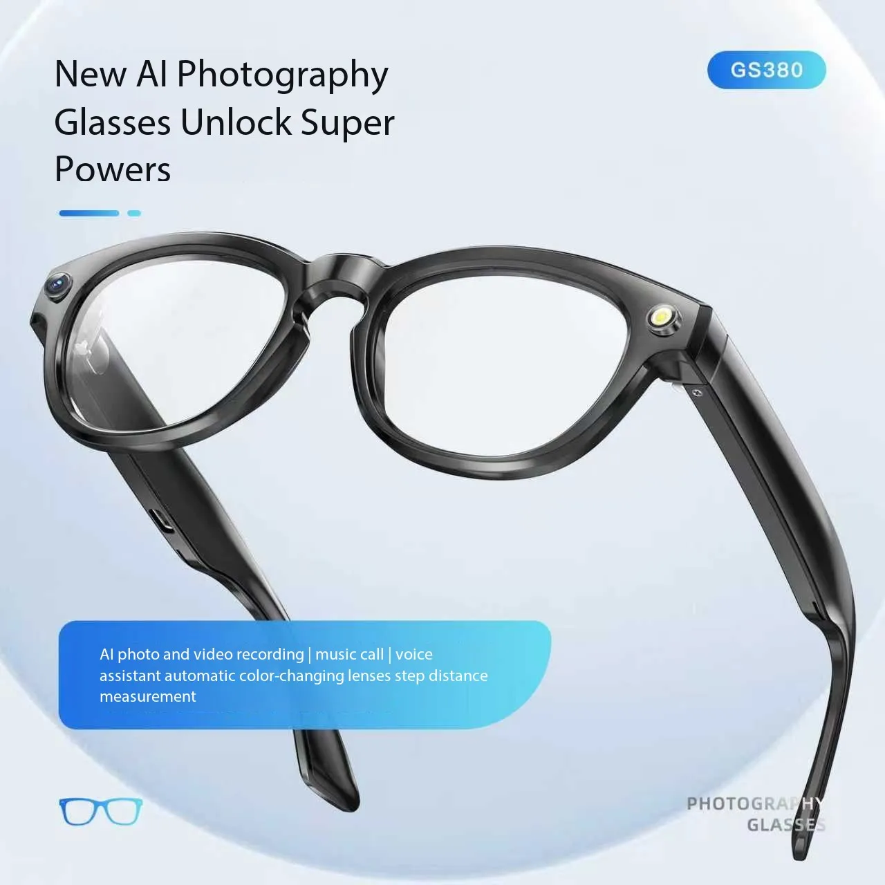 AI Smart Camera Glasses 8MP with Camera for Photo & Video, Object Recognition, Translation, Bluetooth - Smart Wearable Glasses f
AI Smart Camera Glasses 8MP with Camera for Photo & Video, Object Recognition, Translation, Bluetooth - Smart Wearable Glasses f