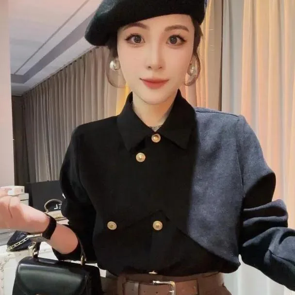 Autumn Winter Thiened Asymmetric Design Versatile Long Sve Collar Women's irt Faionable Busin Casual Sle
Autumn Winter Thiened Asymmetric Design Versatile Long Sve Collar Women's irt Faionable Busin Casual Sle