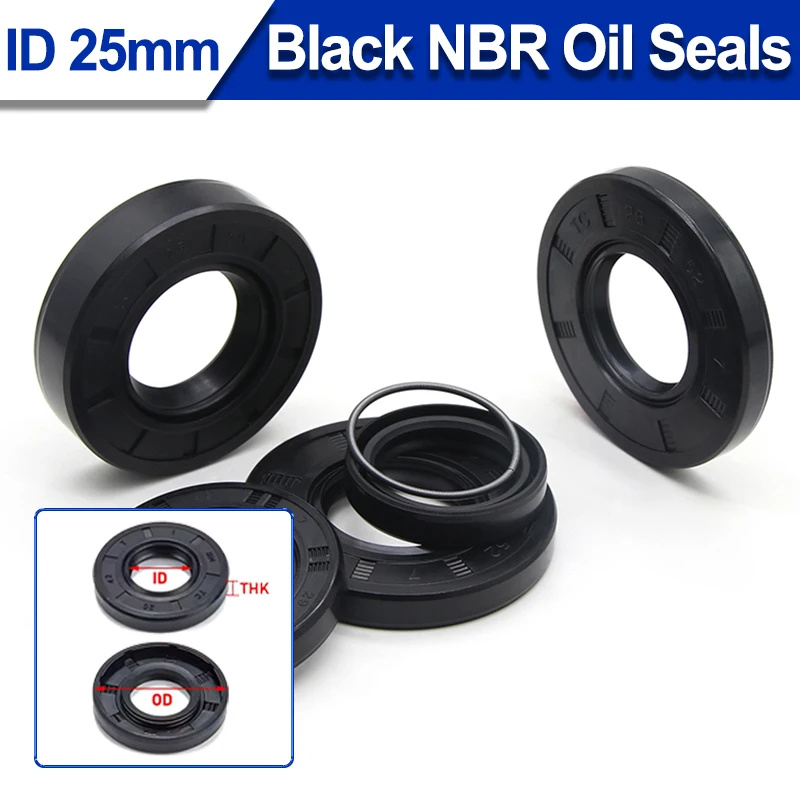 ID25mm Black NBR Oil Seals TC-25*32~42/44/45/47/50/52/55/60/62*4/5/6/7/8/9/10/12mm Nitrile Rubber Shaft Double Lip Gasket 1/5pcs
ID25mm Black NBR Oil Seals TC-25*32~42/44/45/47/50/52/55/60/62*4/5/6/7/8/9/10/12mm Nitrile Rubber Shaft Double Lip Gasket 1/5pcs