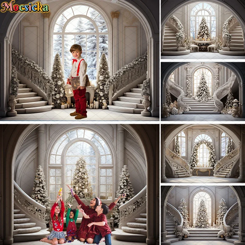 Mocsicka Christmas Castle Staircase Backdrop Kids Photography Props Kids Baby Adult Photocall Props Xmas Winter Stair Background
Mocsicka Christmas Castle Staircase Backdrop Kids Photography Props Kids Baby Adult Photocall Props Xmas Winter Stair Background