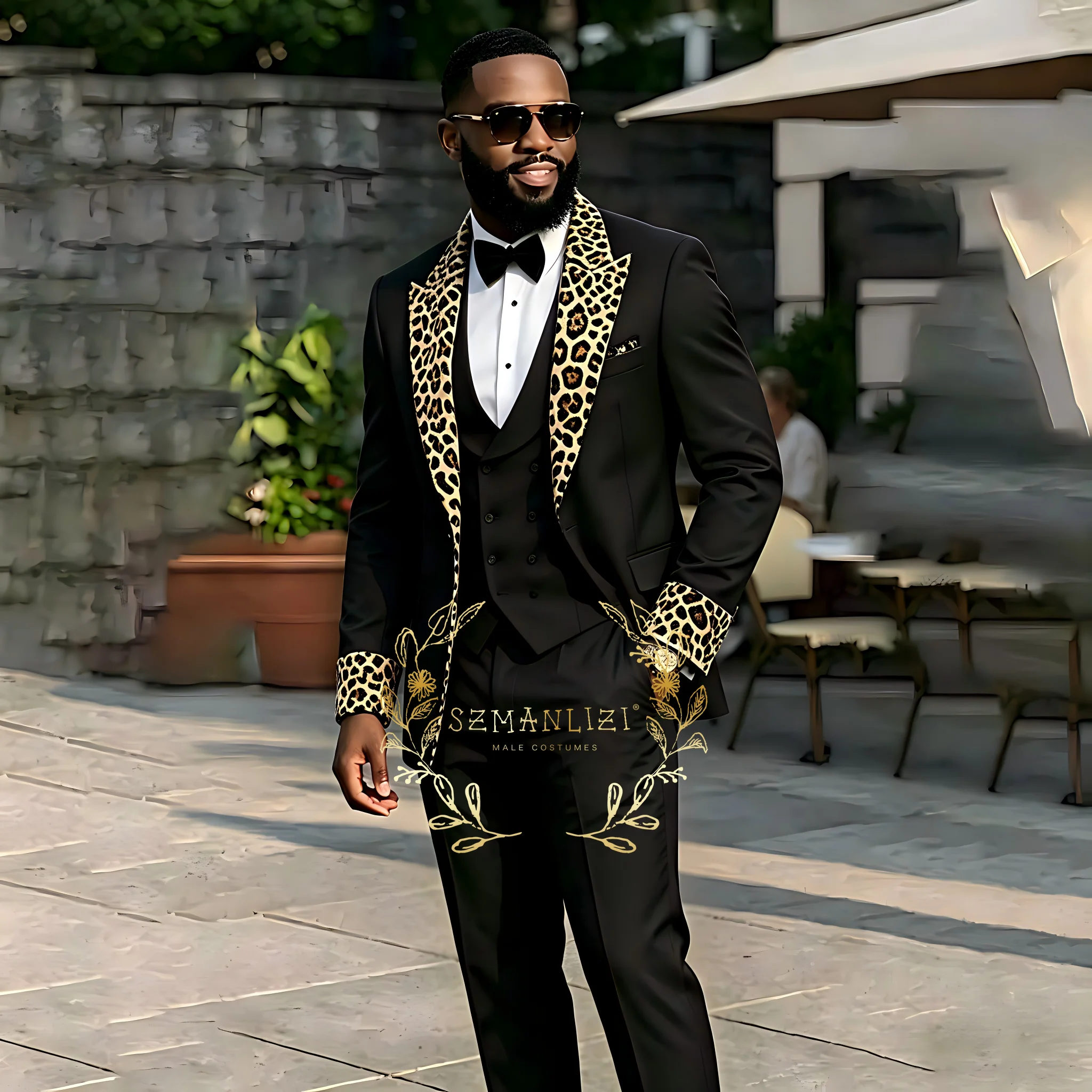 Black Men's Suit 3 Pieces Blazer Vest Pants Leopard Print Lapel Business Slim Fit Formal Wedding Groom Tuxedo Costume Homme
Black Men's Suit 3 Pieces Blazer Vest Pants Leopard Print Lapel Business Slim Fit Formal Wedding Groom Tuxedo Costume Homme
